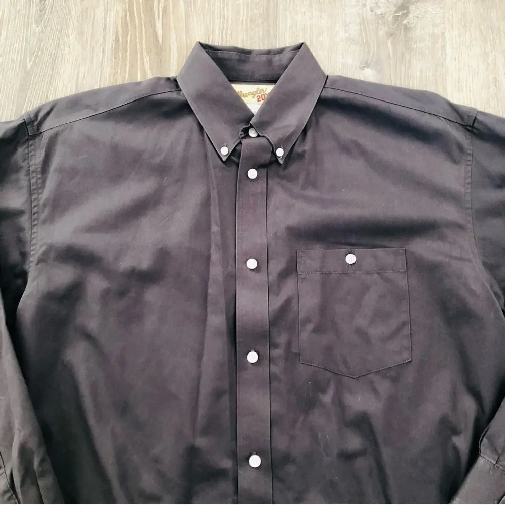 Wrangler 20x Long Sleeve Western Button Up Long Sleeve Shirt Gray Mens Large - Picture 2 of 11